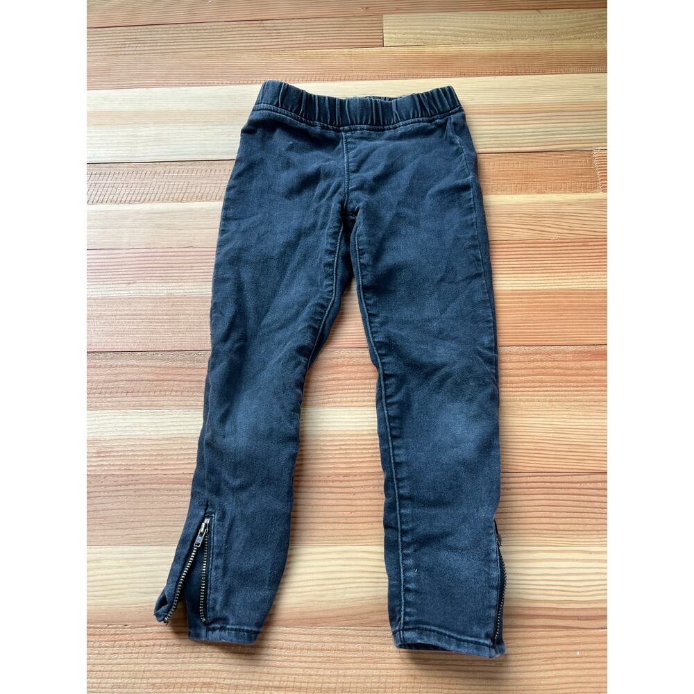 Gap girl black soft jean leggings with zipper ankle size 6